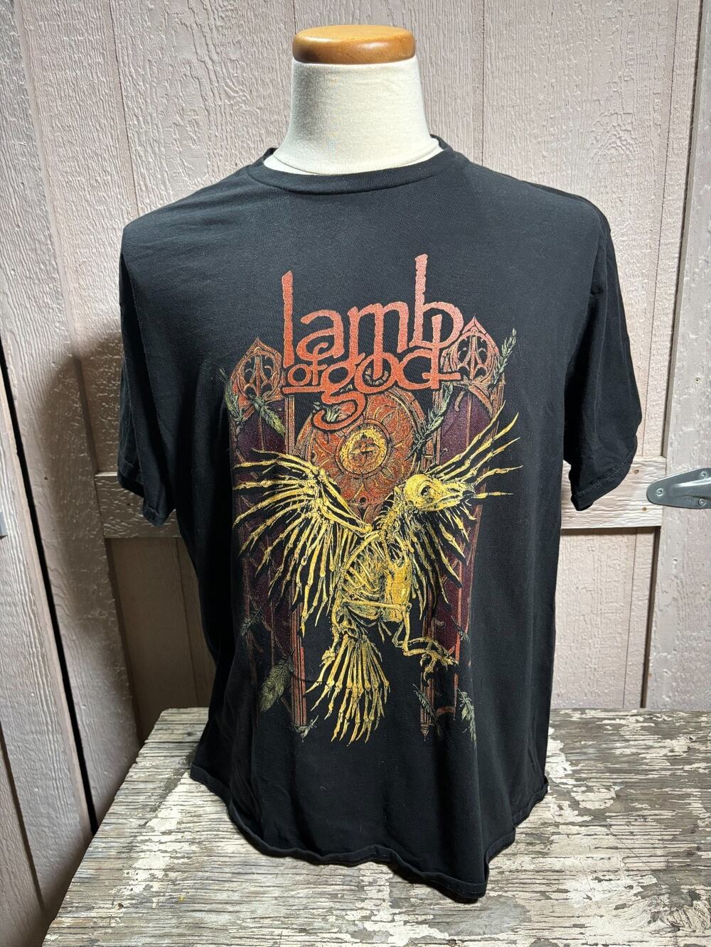 Lamb of God black T Shirt Size XL band tee XL metal 2009 wrath ear Y2K metalcore